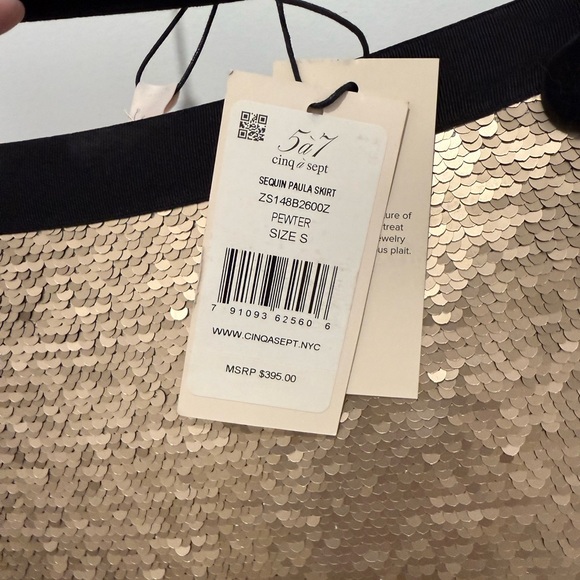 Cinq à Sept Gold Sequin Midi Skirt - Picture 6 of 6